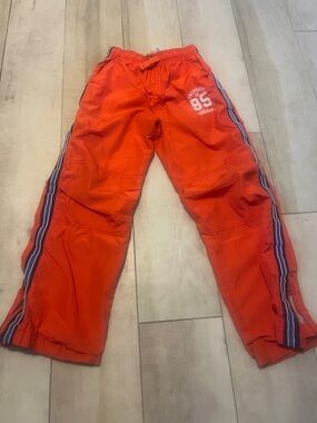 OshKosh B'gosh Bright Orange Track Pants with Side Stripes - Size 12